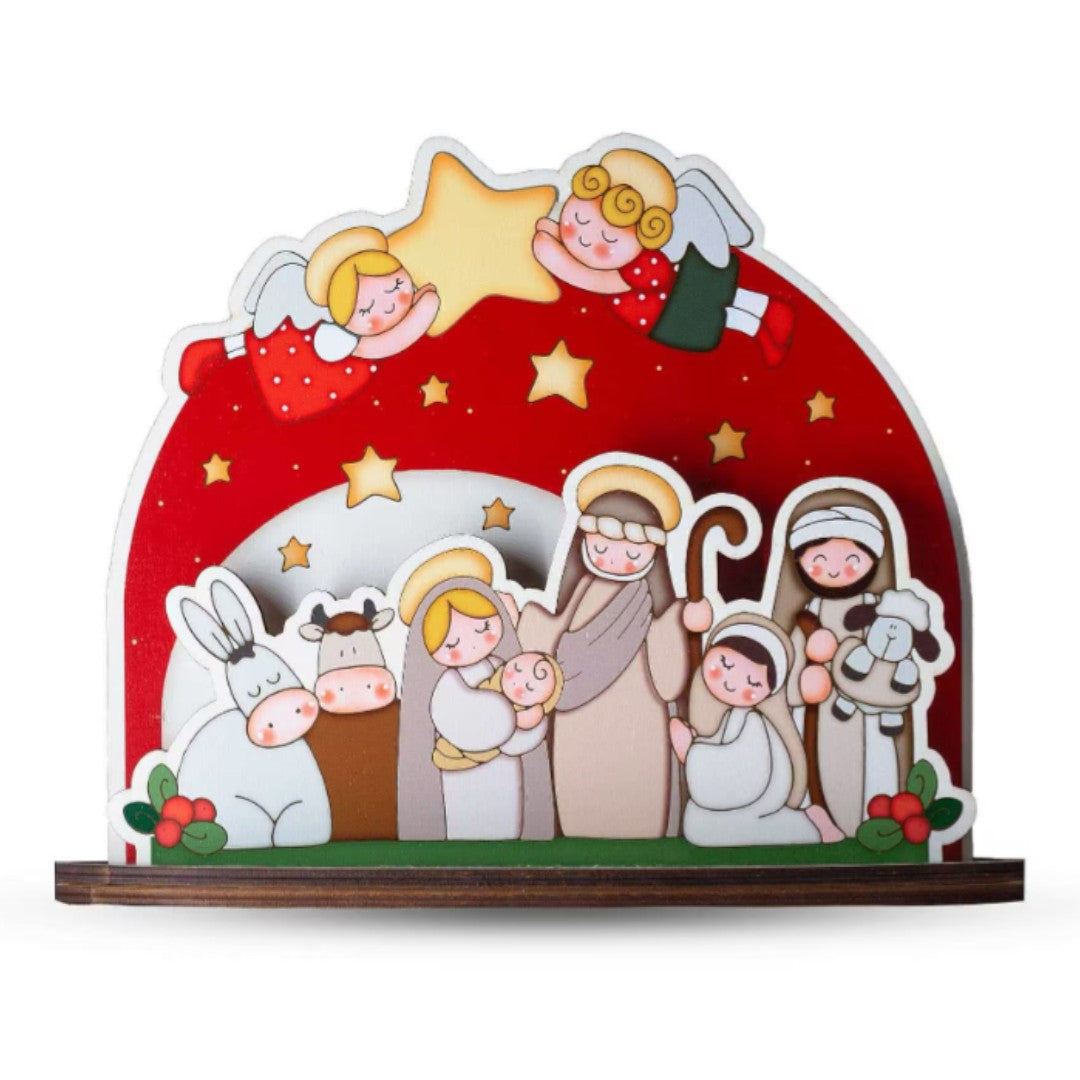 Presepe grande in legno artigianale