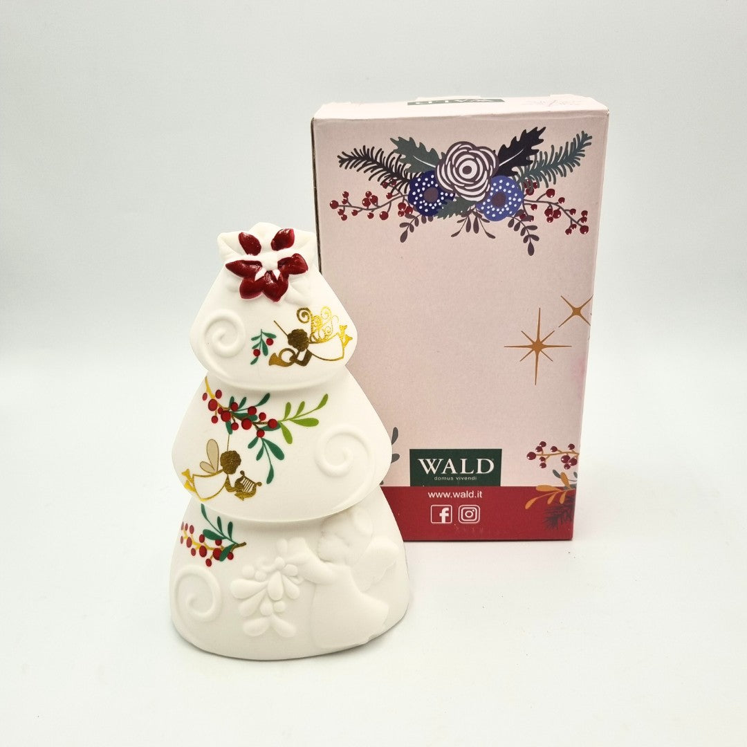 Set Babbo Natale e Albero in ceramica con luce, casetta in cartoncino natalizia