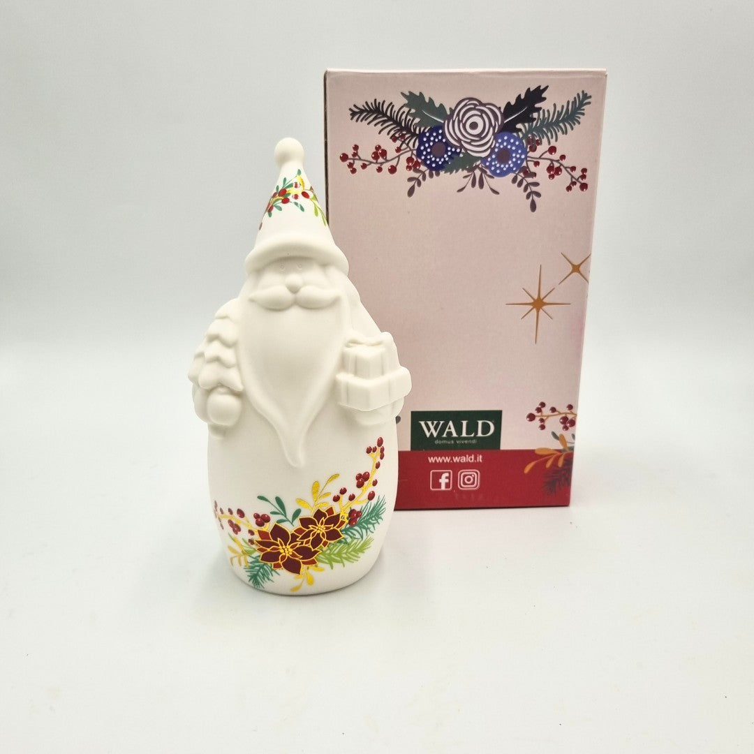 Set Babbo Natale e Albero in ceramica con luce, casetta in cartoncino natalizia