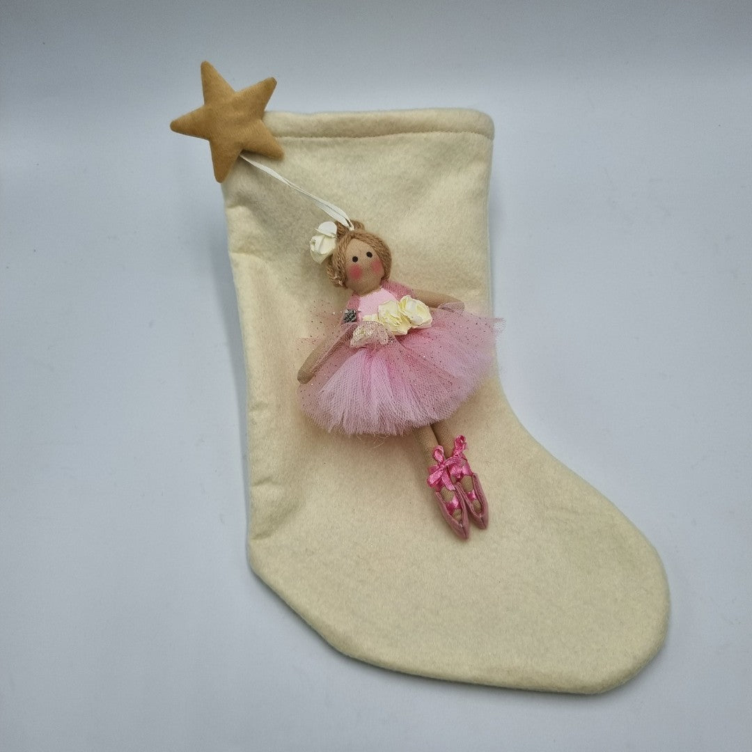 Calza della Befana con bambolina ballerina rosa