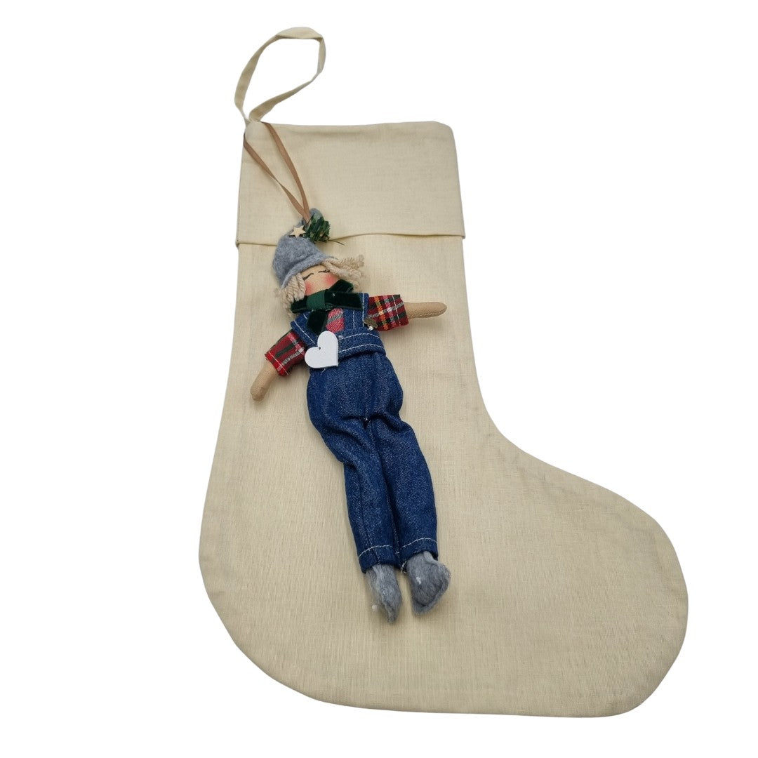 Calza della Befana con elfo jeans