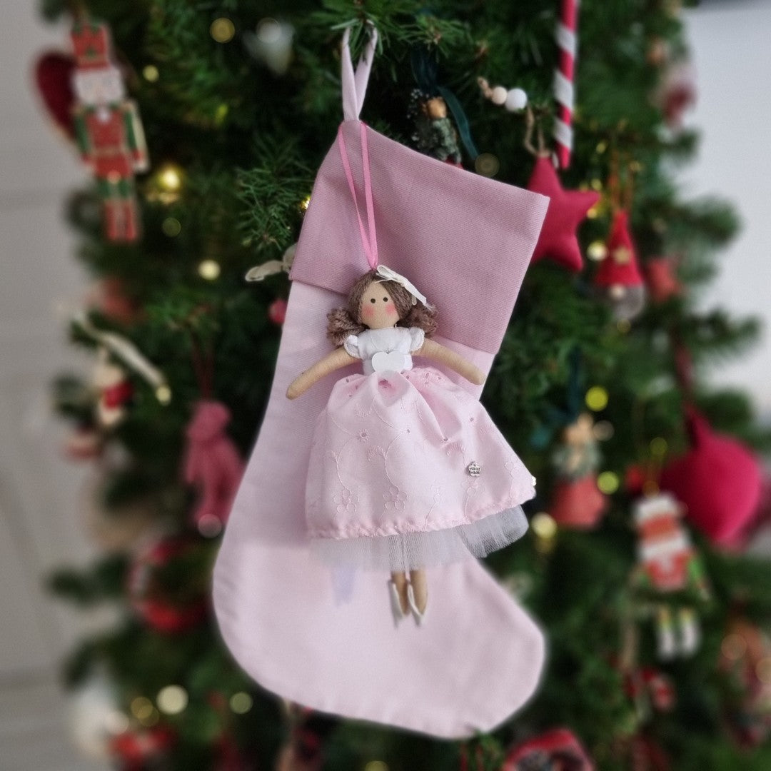 Calza della Befana con bambolina rosa
