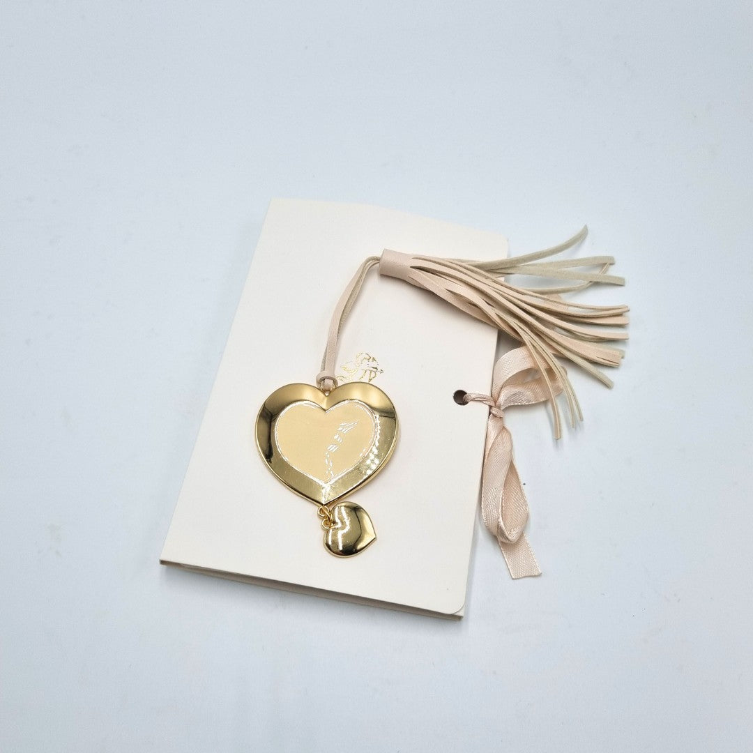 Portafoto in legno con stampa "I love you" e segnalibro cuore