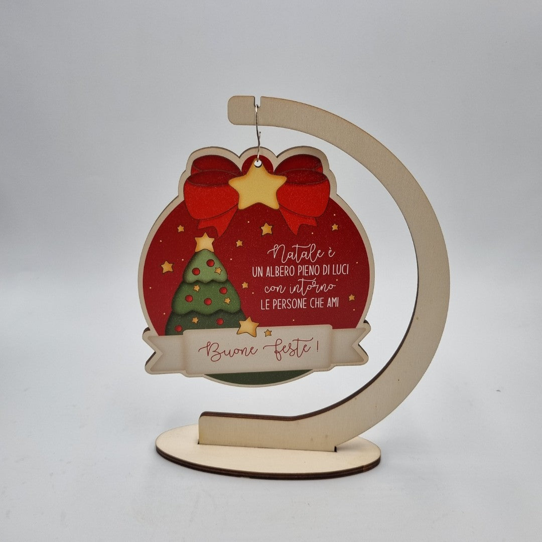 Set Natale candela, sfera e quadretto