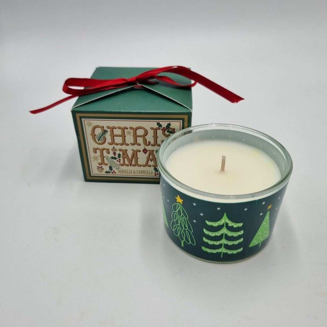 Set di Natale gnomo in ceramica, candela e casetta in cartoncino