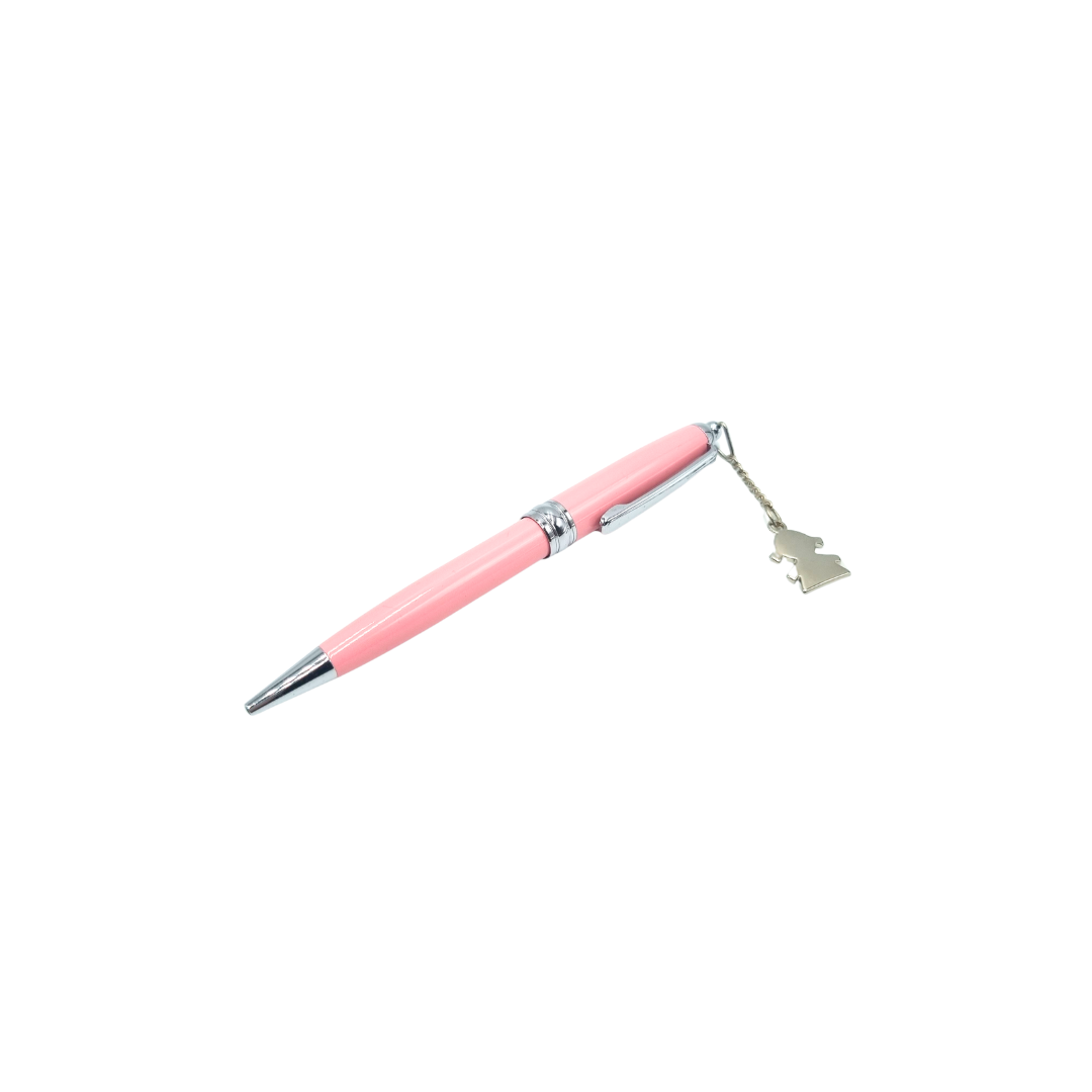 Set scatola portabiglietti e penna rosa