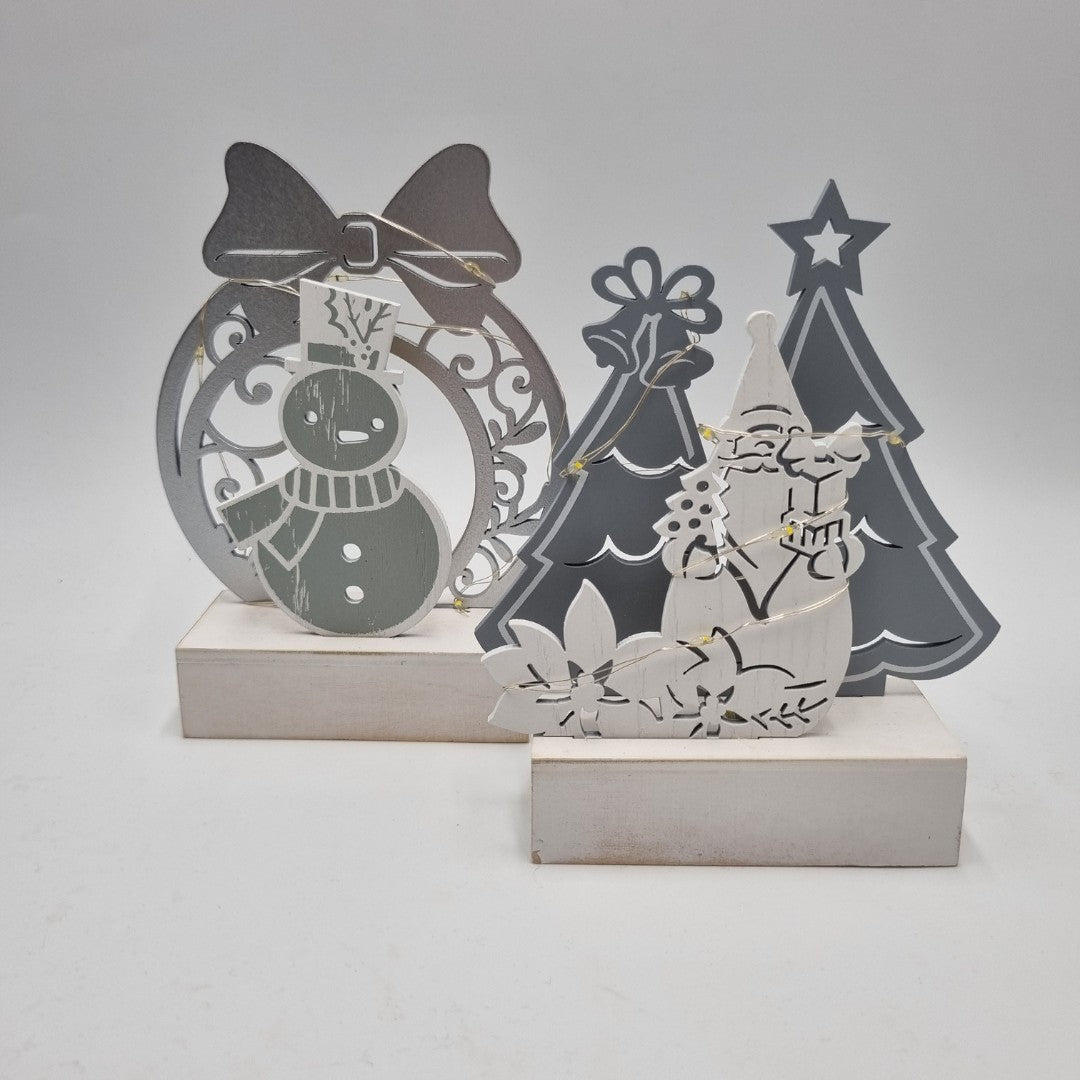 Set due quadretti Natale Wald Babbo Natale e pupazzo di neve