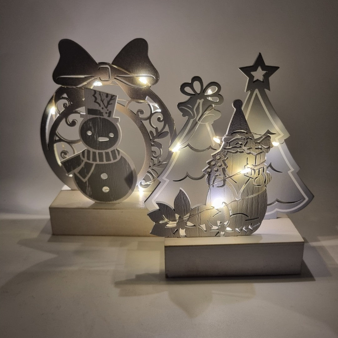 Set due quadretti Natale Wald Babbo Natale e pupazzo di neve