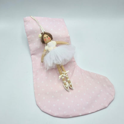 Calza della Befana a pois con Bambolina ballerina