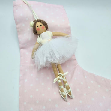 Calza della Befana a pois con Bambolina ballerina