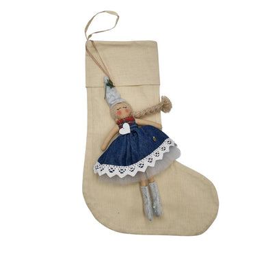 Calza della Befana con bambolina jeans