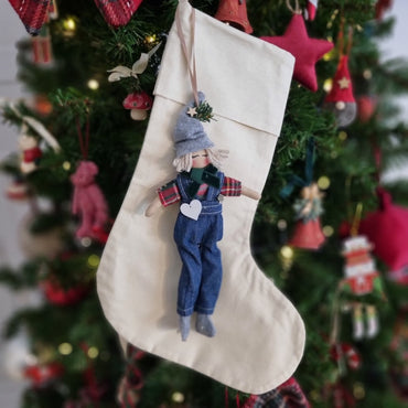Calza della Befana con elfo jeans