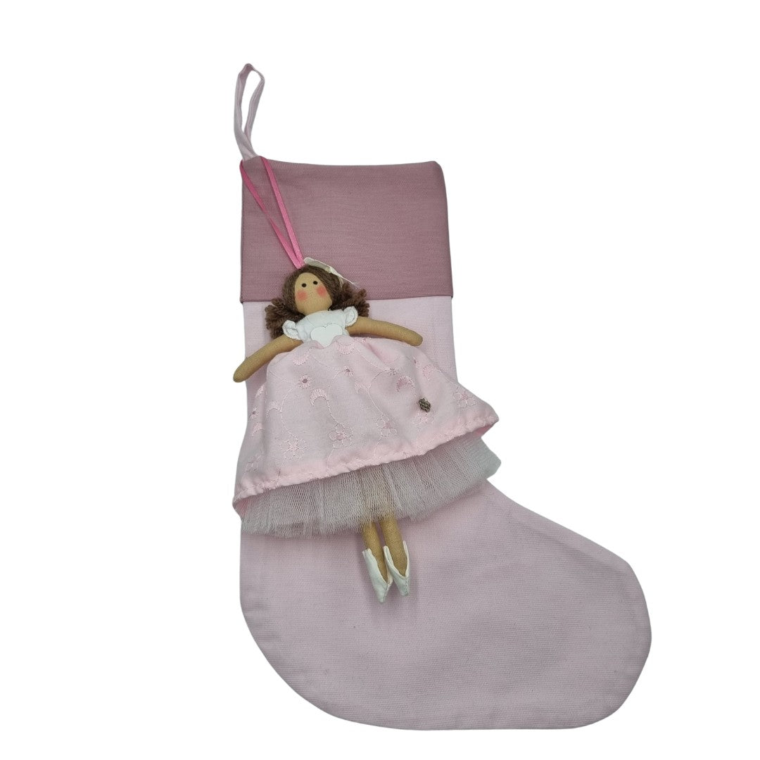 Calza della Befana con bambolina rosa
