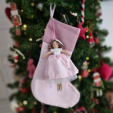 Calza della Befana con bambolina rosa