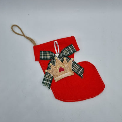 Calza della Befana con applicazione corona