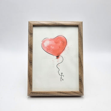 Portafoto in legno con stampa palloncino e segnalibro