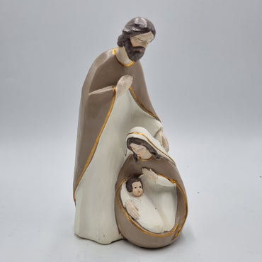 Presepe su base tronco con candela