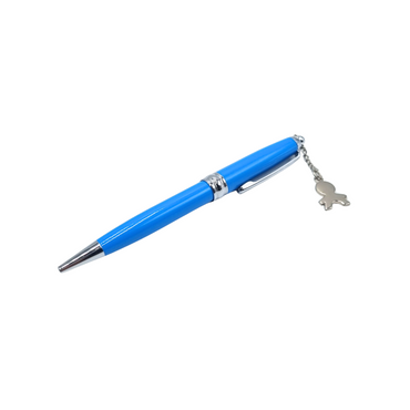 Set scatola portabiglietti e penna blu