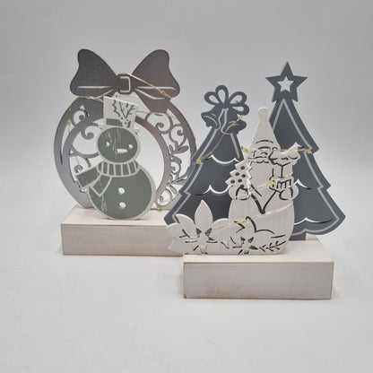 Set due quadretti Natale Wald Babbo Natale e pupazzo di neve
